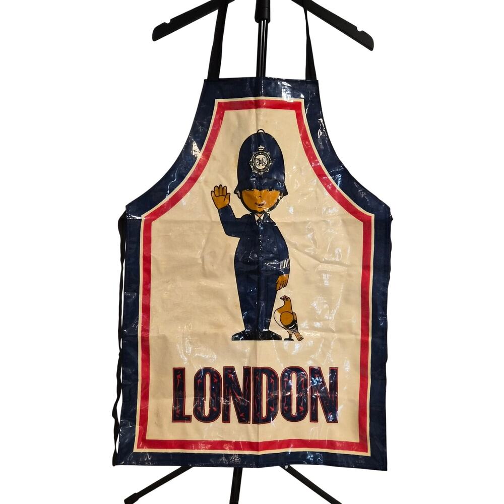 Vintage‎ Ulster London Bobby Police Apron PVC Cotton UK Souvenir Kitschy